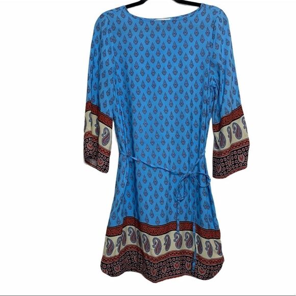 BeachLunchLounge Turquoise Boho Tunic Shift Dress - Picture 4 of 9